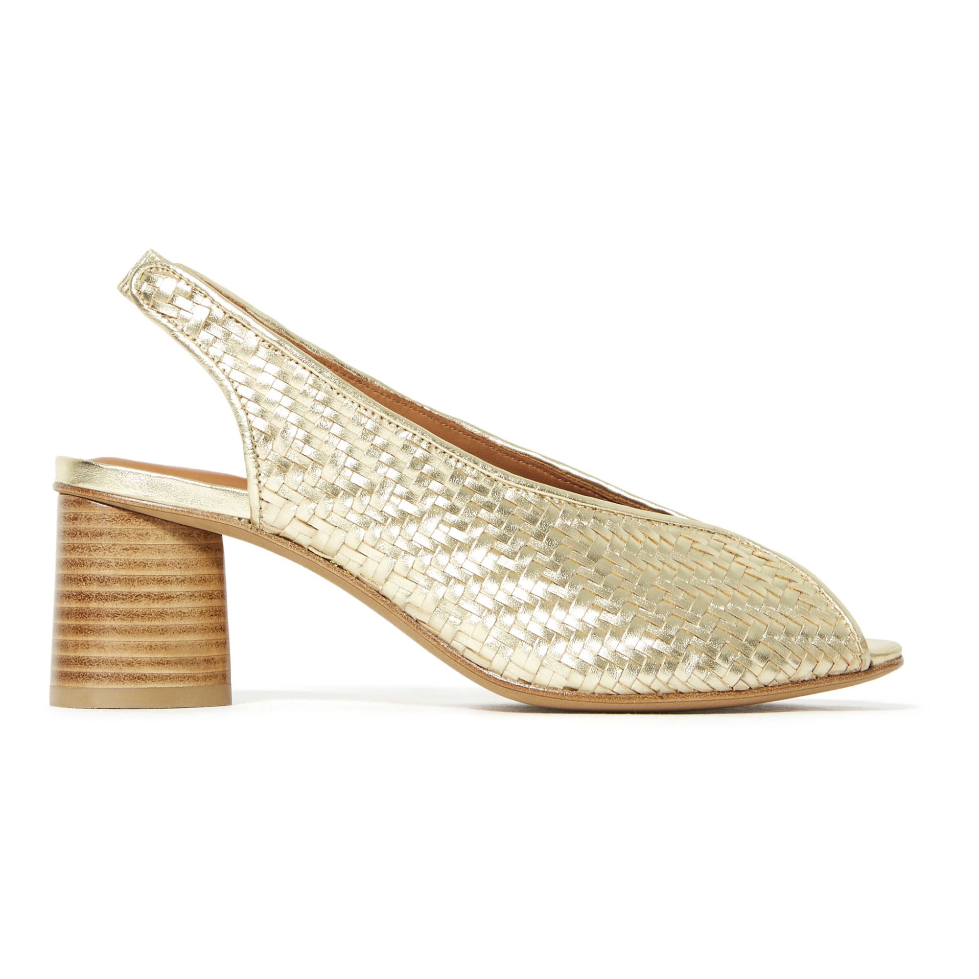 Sandalias Mali Cuero Trenzado Dorado Anthology Paris Calzado Adulto