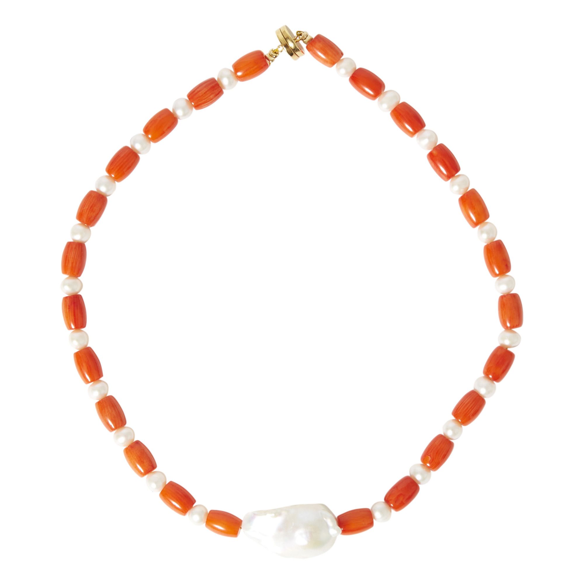 Timeless Pearly - Collier Perles Baroques Bicolores - Femme - Orange