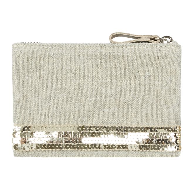 Linen Case with Sequins | Sand
