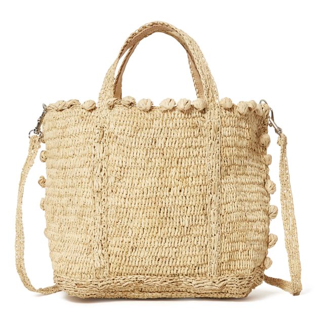 Shopper Petit con tracolla in rafia Bulles | Naturale