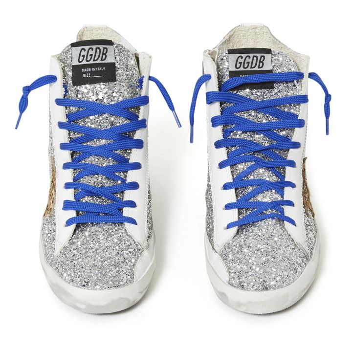 Sneakers Francy in pelle Glitter Argento