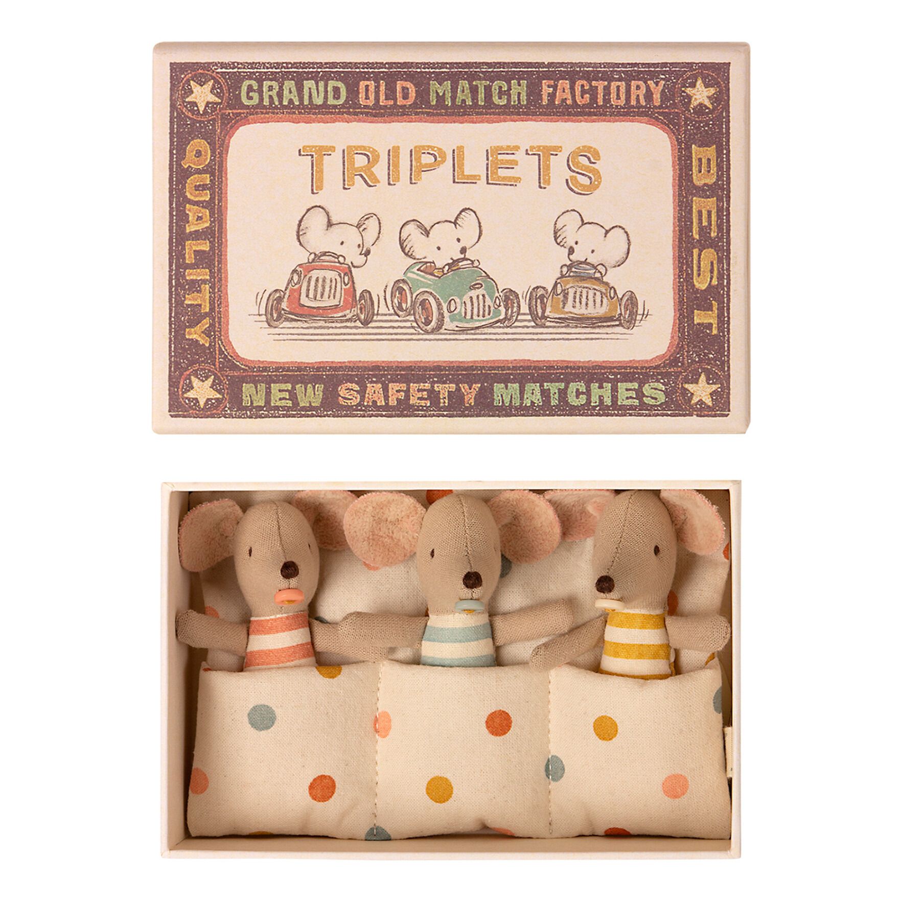 Maileg - Bébés souris triplés dans leur boîte - Multicolore