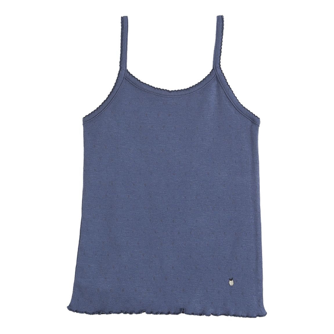 Organic Cotton Ribbed Tank Top  Navy blue- Product image n°0