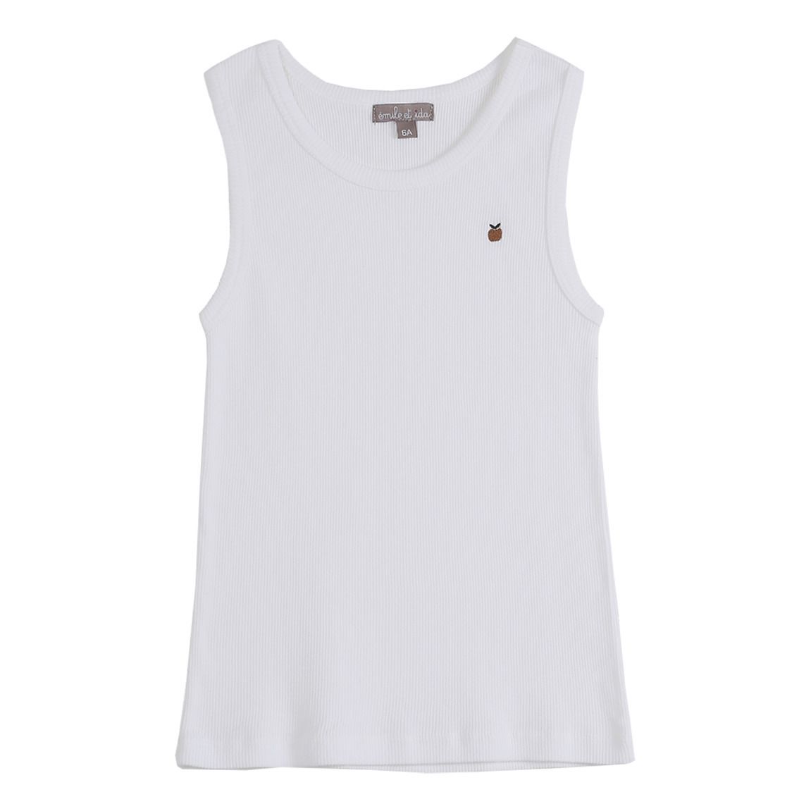 Emile et Ida - Débardeur Coton Bio Côtelé - Fille - Ecru