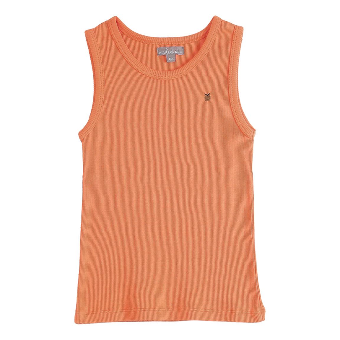Emile et Ida - Débardeur Coton Bio Côtelé - Fille - Orange