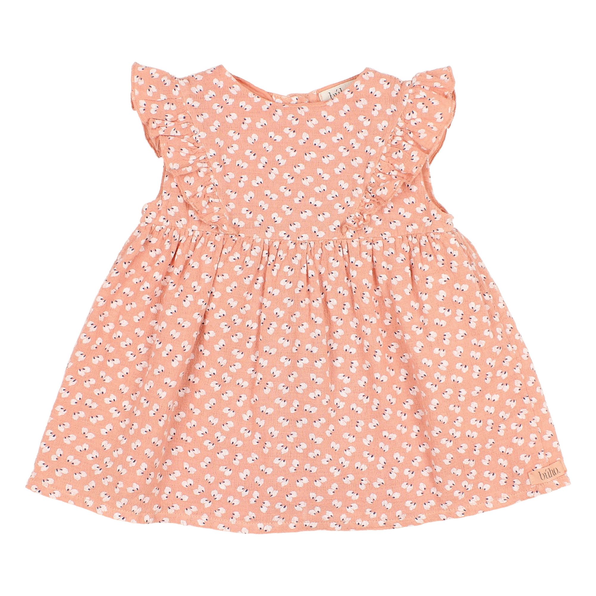 Buho - Robe Coton Bio Fleurie - Fille - Rose