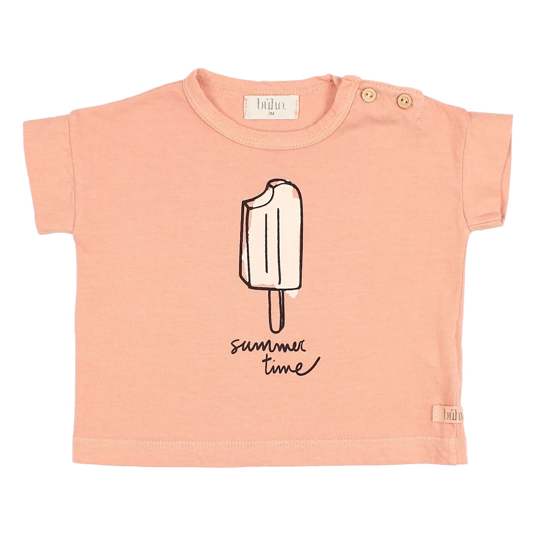 Buho - T-Shirt Coton Bio Glace - Fille - Rose