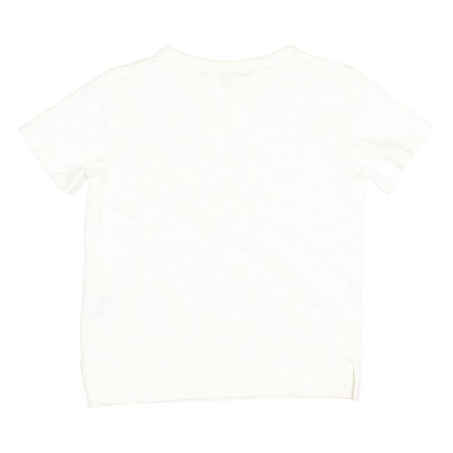 Organic Cotton Buttoned T-Shirt  Ecru