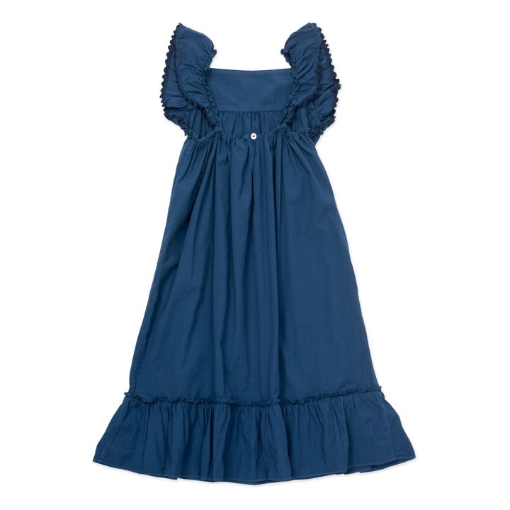 Celia Organic Cotton Muslin Dress Navy blue Bonton Fashion