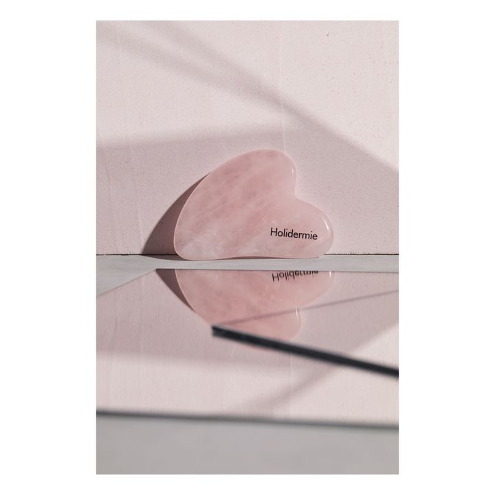 Gua sha per il viso in quarzo rosa- Immagine del prodotto n°3