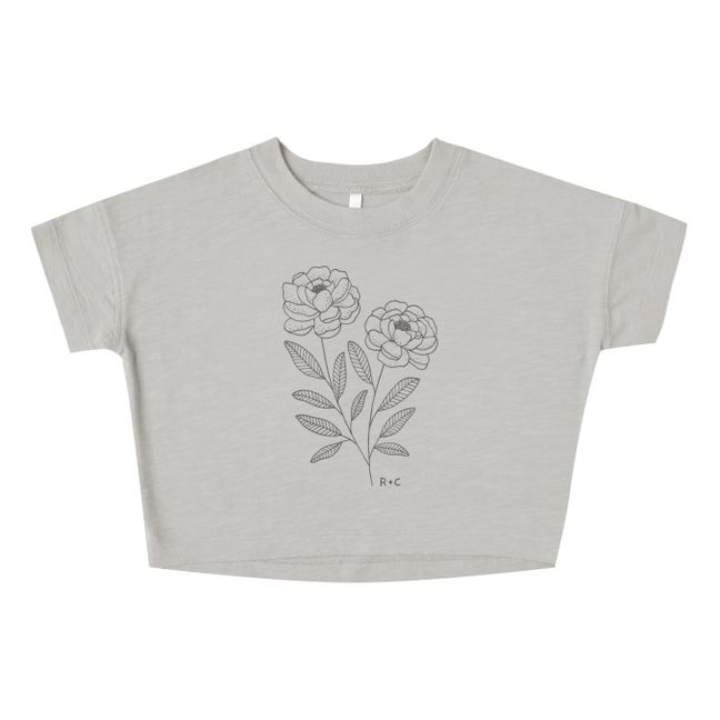 Short Floral T-Shirt  Grey