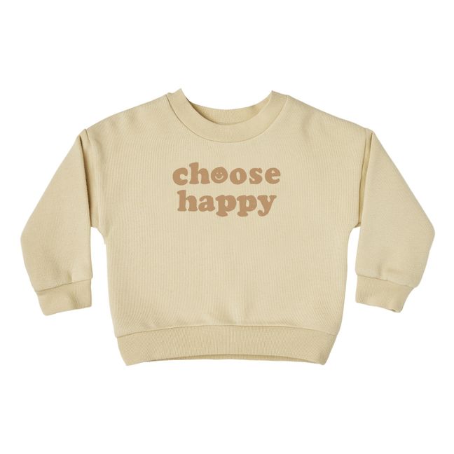 Choose Happy Crewneck Sweatshirt  Beige