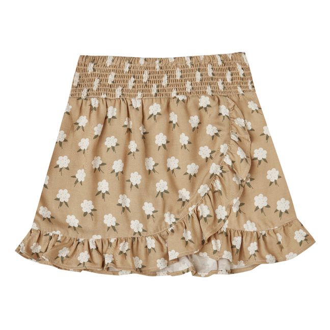 Ruffle Floral Skirt  Ochre