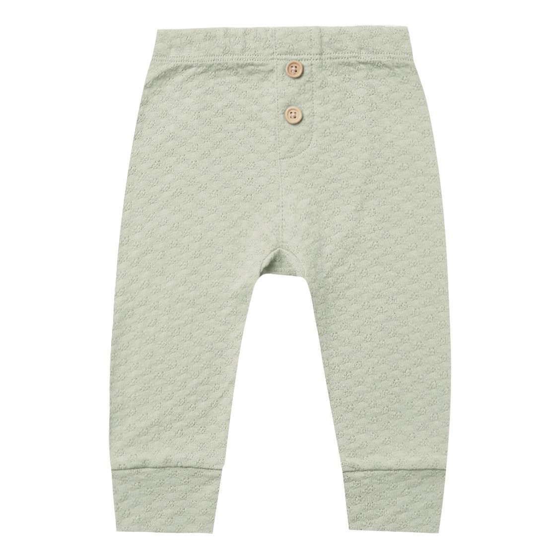 Quincy Mae - Legging Coton Bio Pointelle - Fille - Vert d'eau