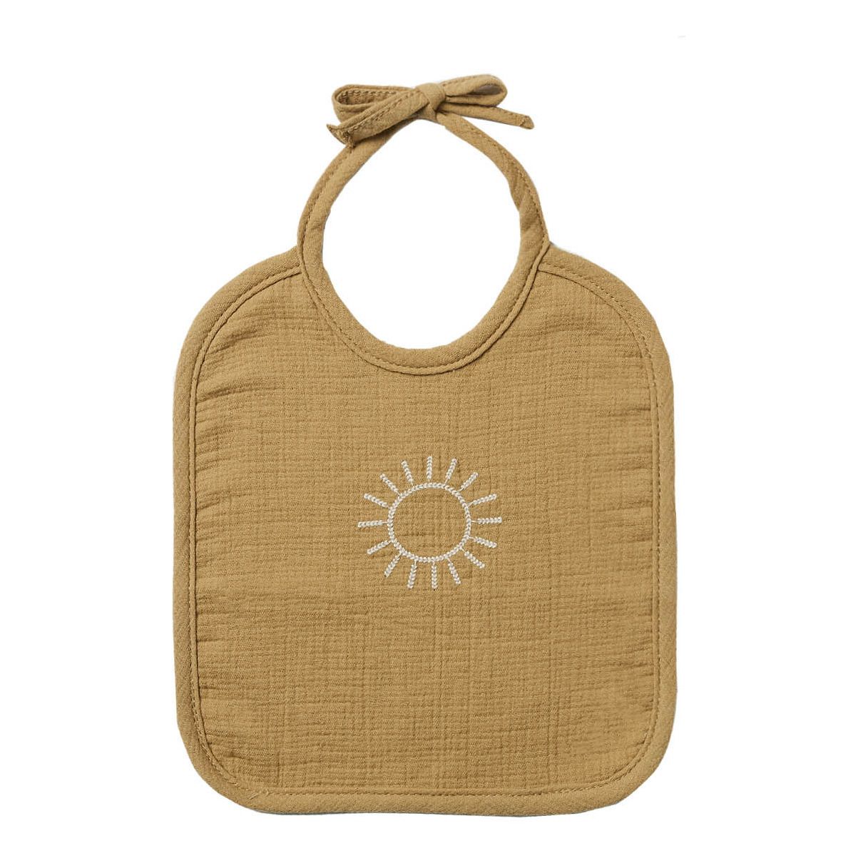 Quincy Mae - Bavoir Double Gaze de Coton Bio - Camel