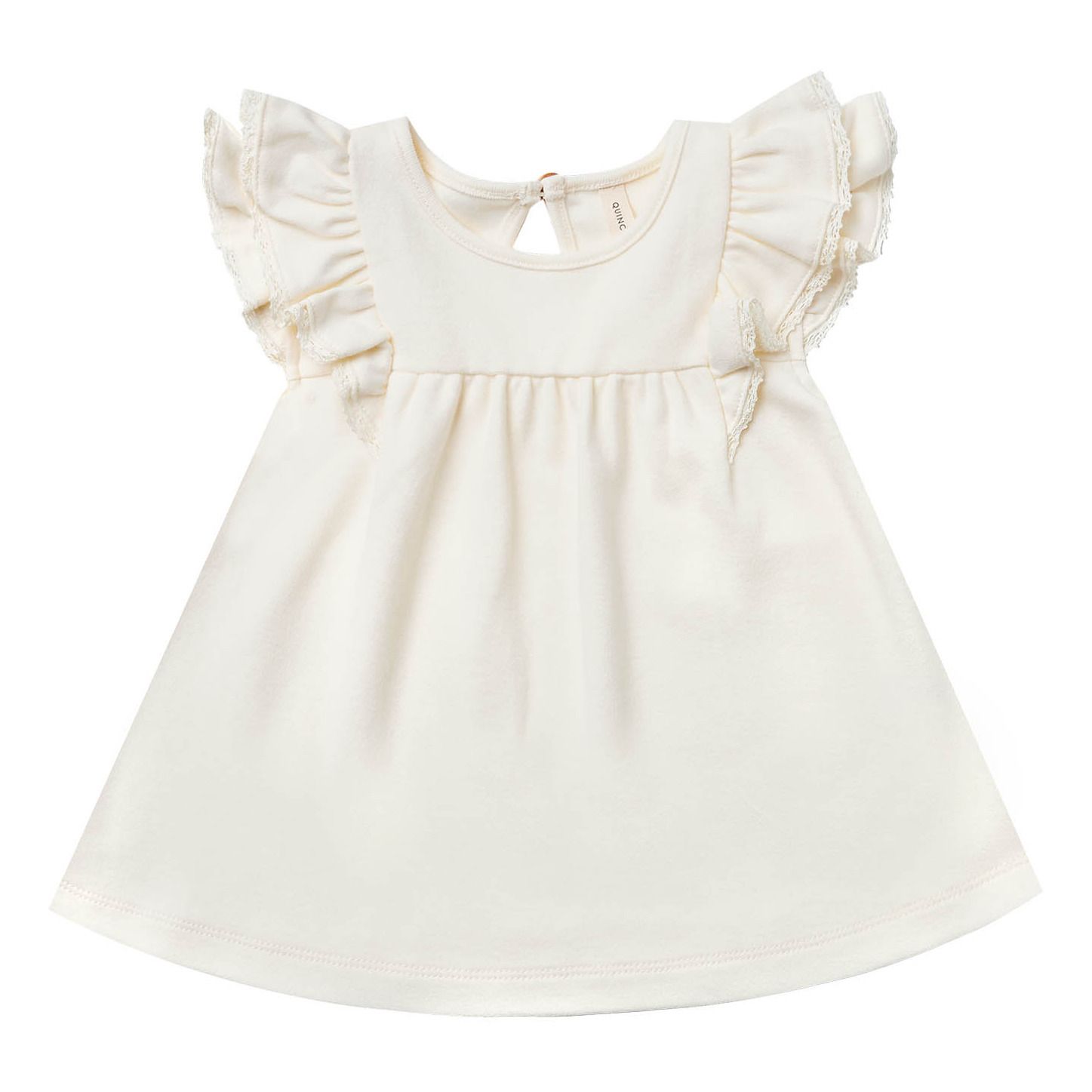 Quincy Mae - Robe à Volant Coton Bio - Fille - Blanc cassé