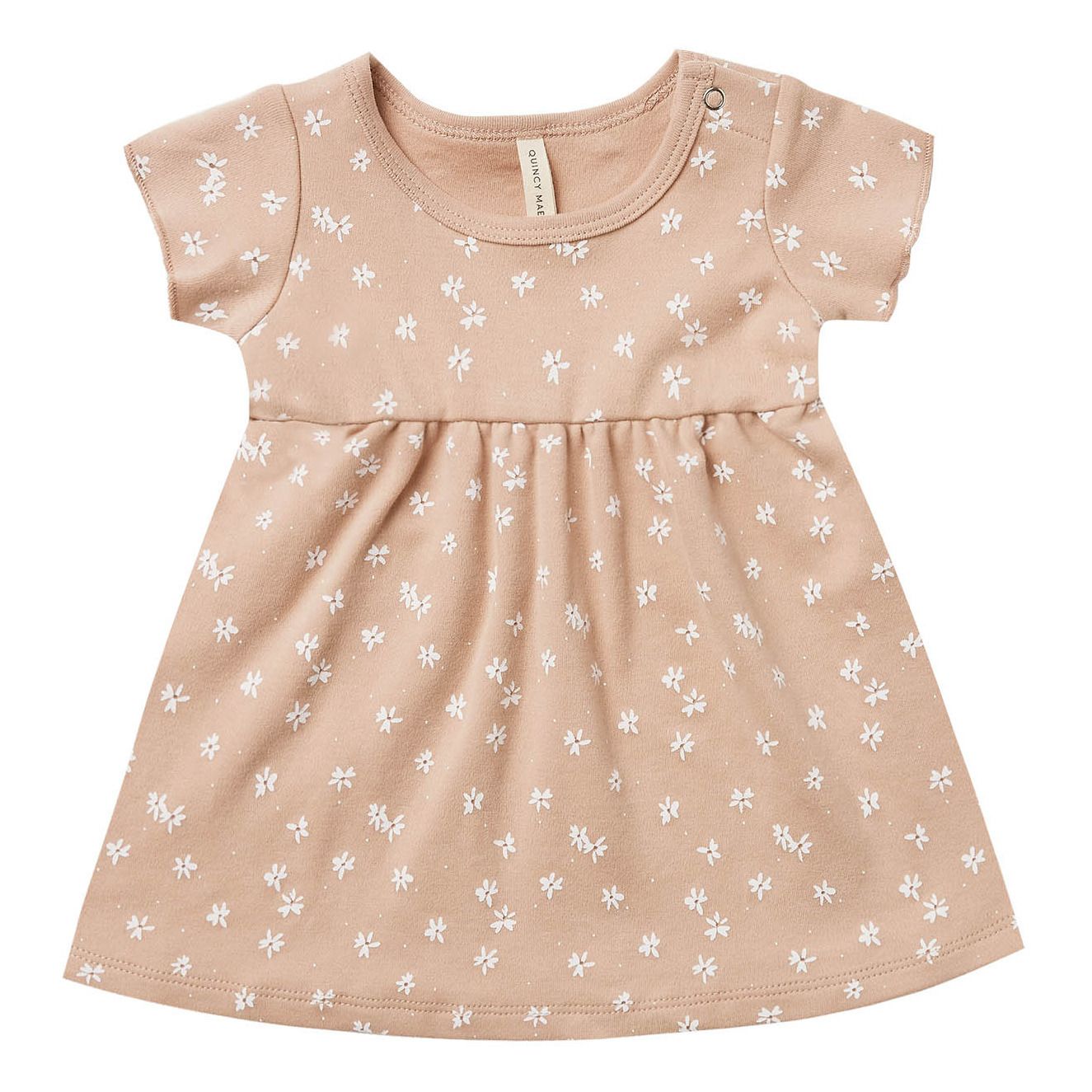 Quincy Mae - Robe Fleurs Coton Bio - Fille - Rose pêche