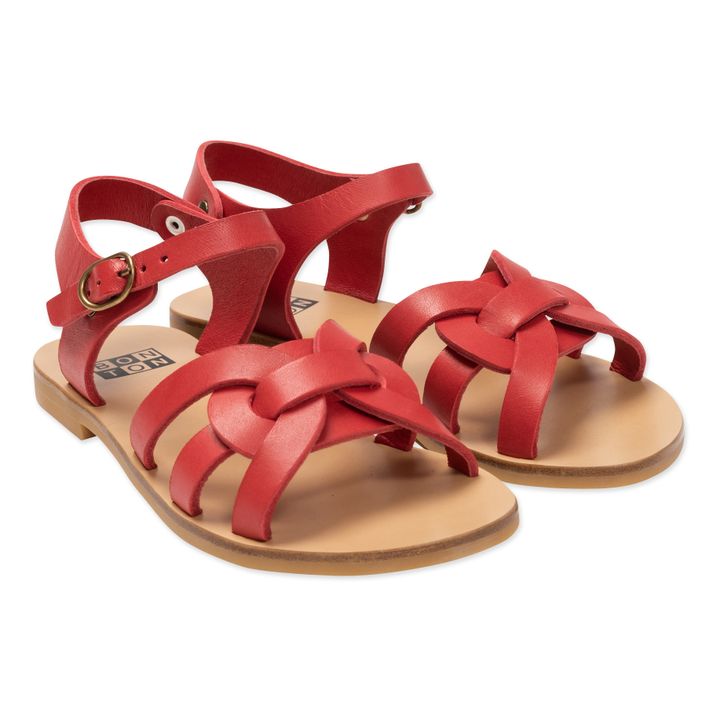 Bonton - Elena Leather Sandals - Red | Smallable