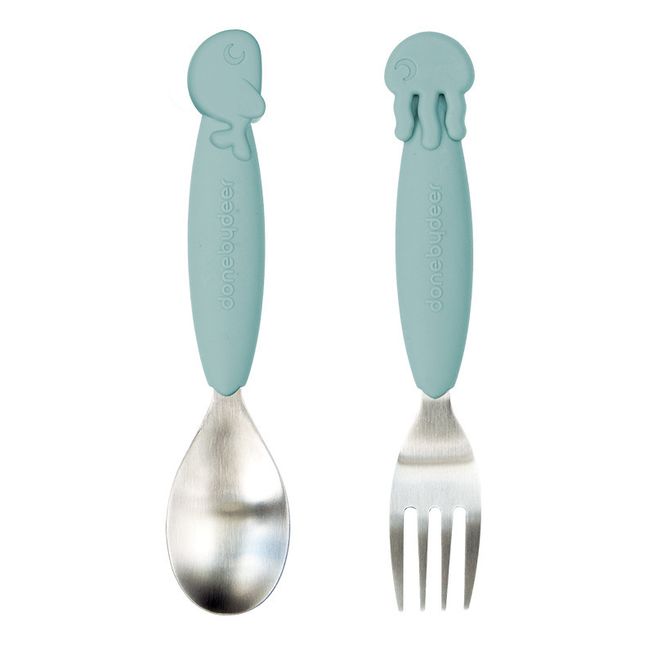 Sea Friends Spoon and Fork Pale blue