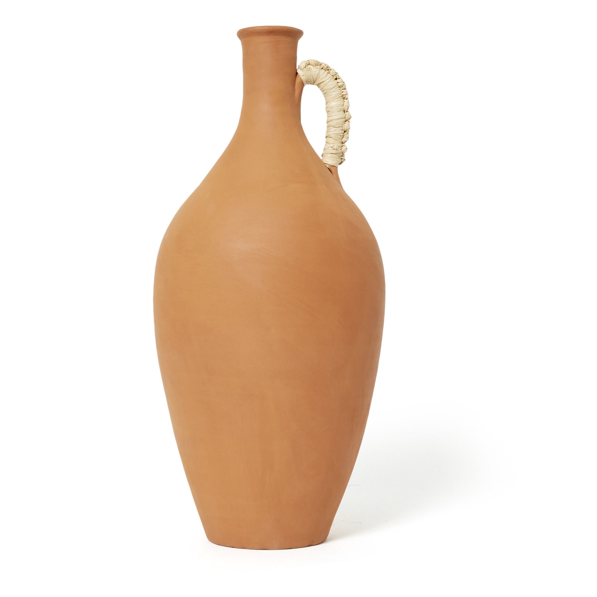 Chabi Chic - Vase en terre cuite, anse tressée - Terracotta