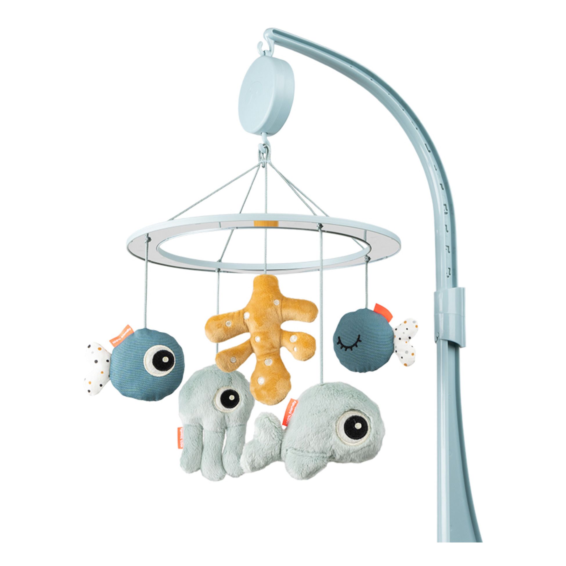 Done by deer - Mobile musical avec miroir Sea friends - Bleu