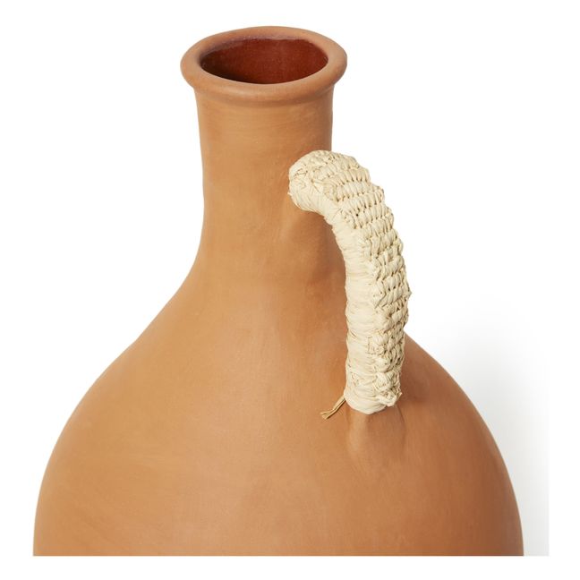 Braided Handle Terracotta Vase Terracotta