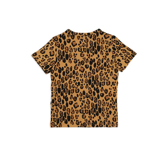 Tencel Leopard Print T-shirt  Brown