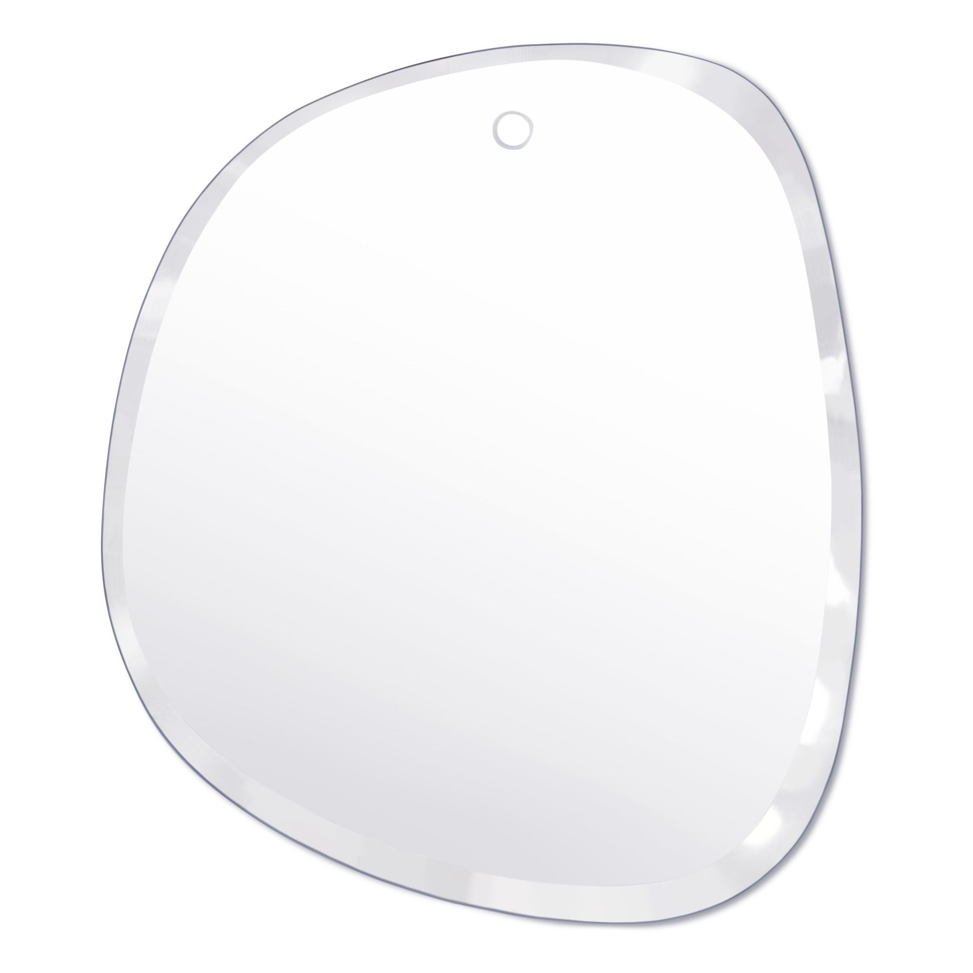 M Nuance - Miroir extra plat biseauté - forme aléatoire ronde 46x55 cm - Blanc
