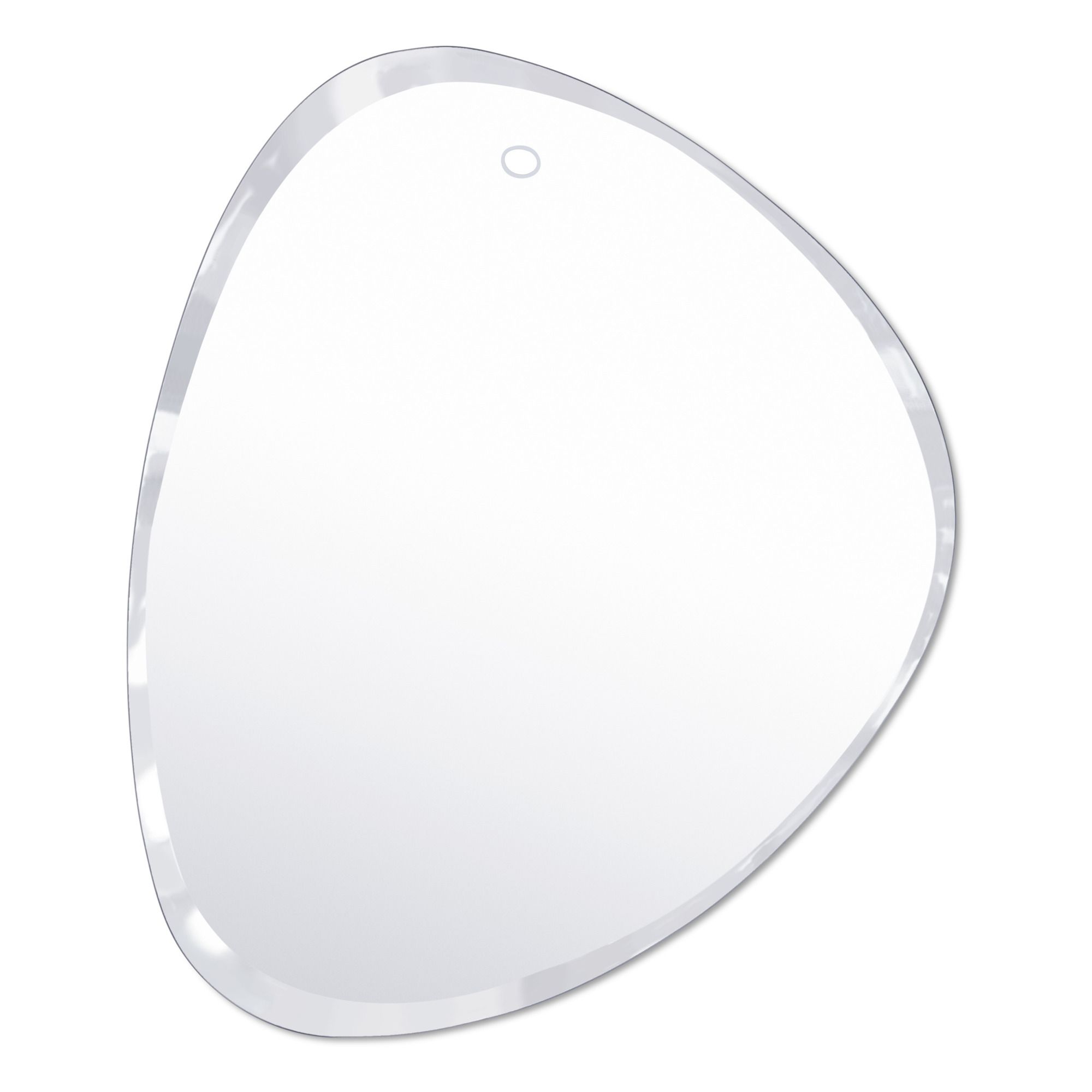 M Nuance - Miroir extra plat biseauté - forme aléatoire ronde 50,5x62 cm - Blanc
