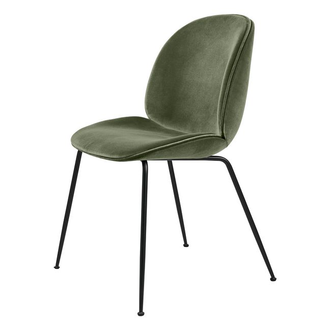Beetle Chair Upholstered in Dandy Velvet, Black Base - GamFratesi  | Olive green