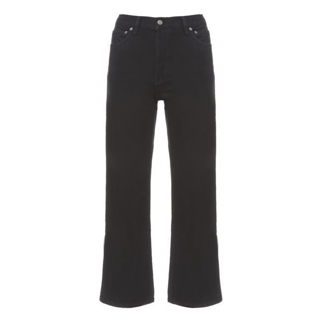 The Mikey High Rise Wide Leg Organic Cotton Jeans  Black Beauty