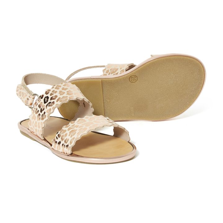 Babywalker Leopard Sandals Pink Gold Smallable
