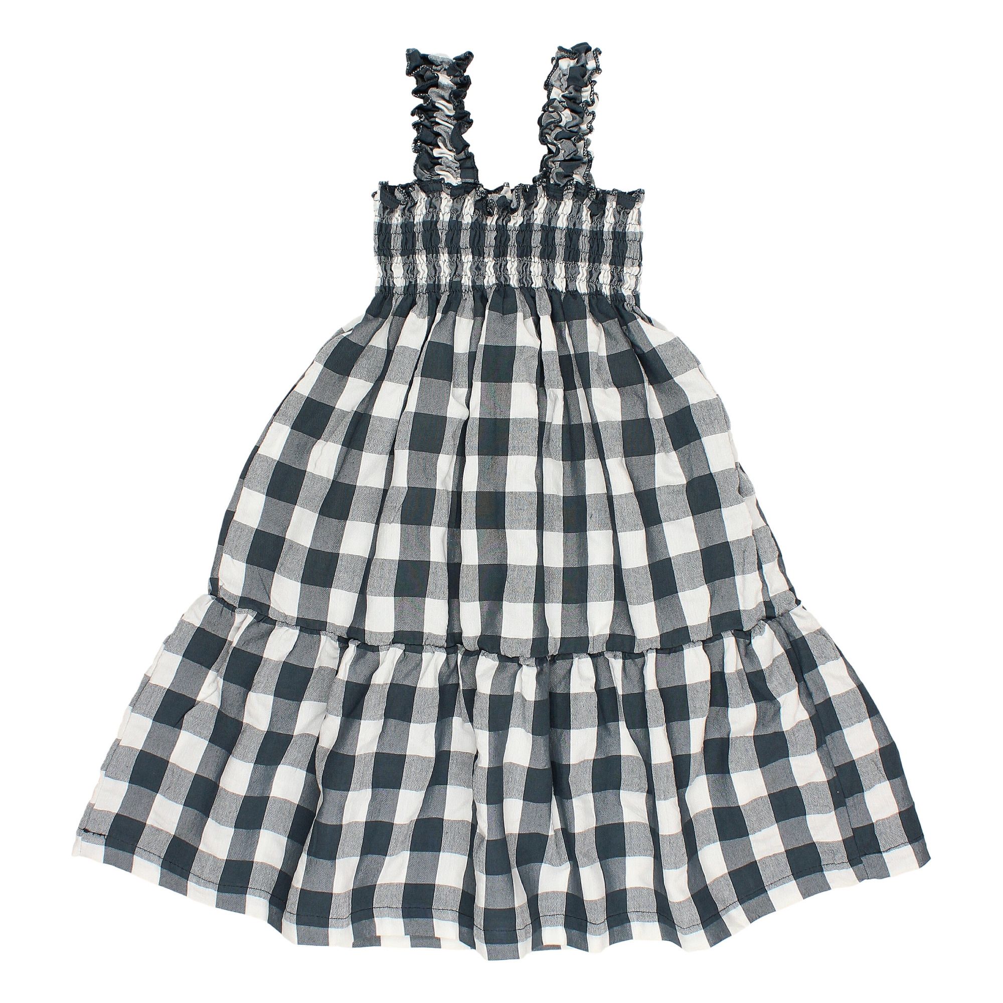 Buho - Robe Vichy - Fille - Bleu marine