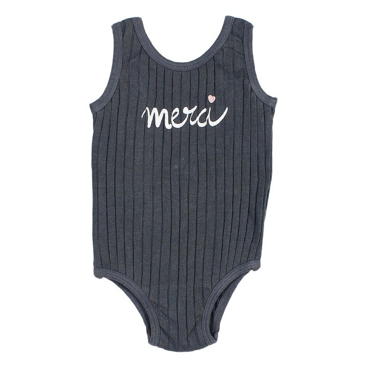 Organic Cotton Merci One Piece Swimsuit  | Dark grey- Product image n°0