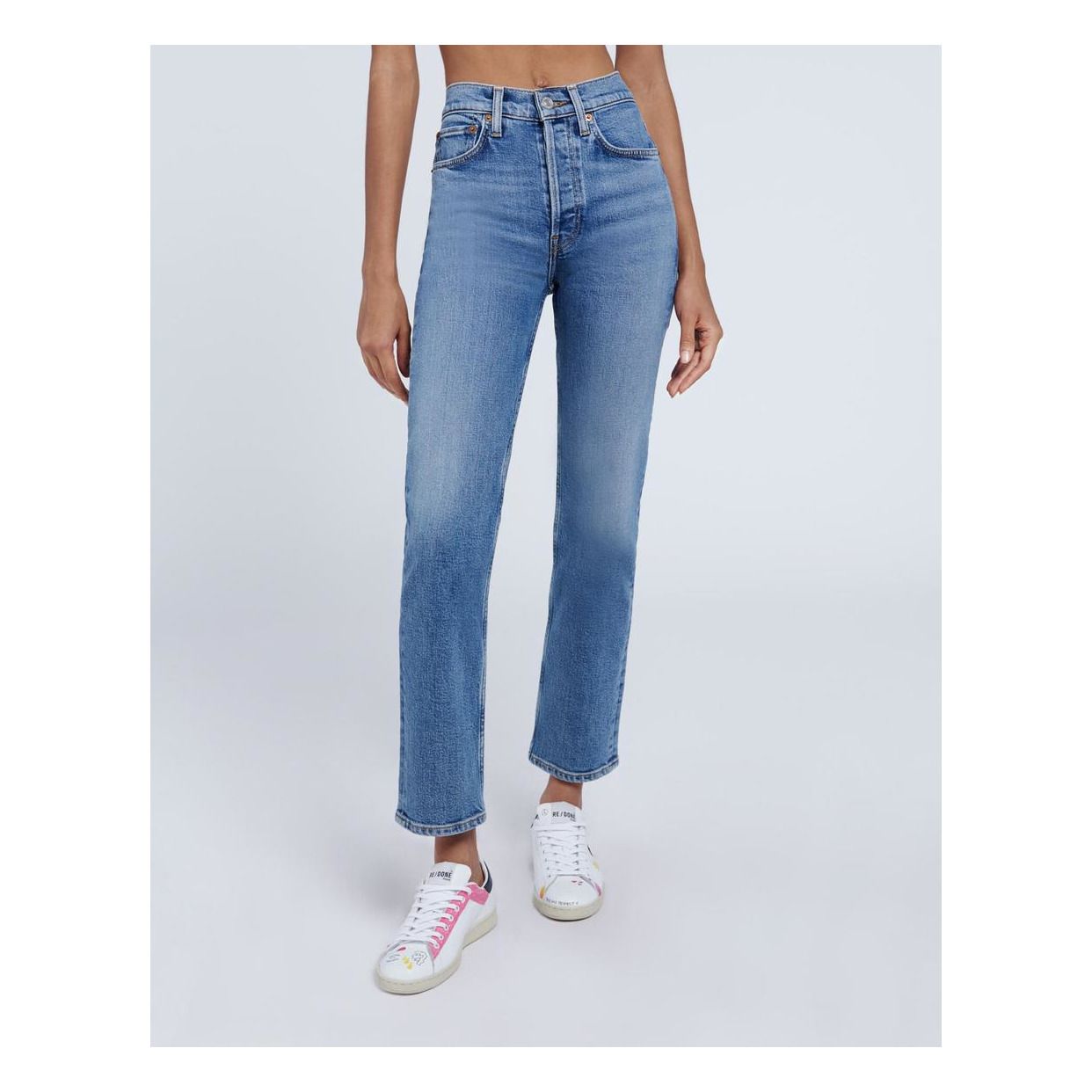 redone 70s high rise stove pipe jeans