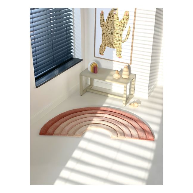 Alfombra Rainbow de lana 100x56 cm | Rosa