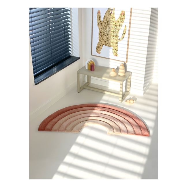 Wool Rainbow rug 100 x 56cm | Pink