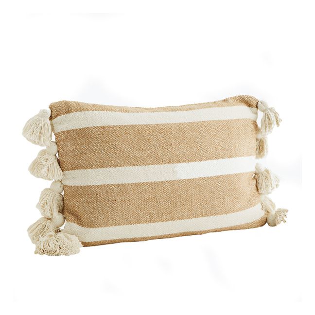 Fodera per cuscino a righe - 40x60 cm Sabbia