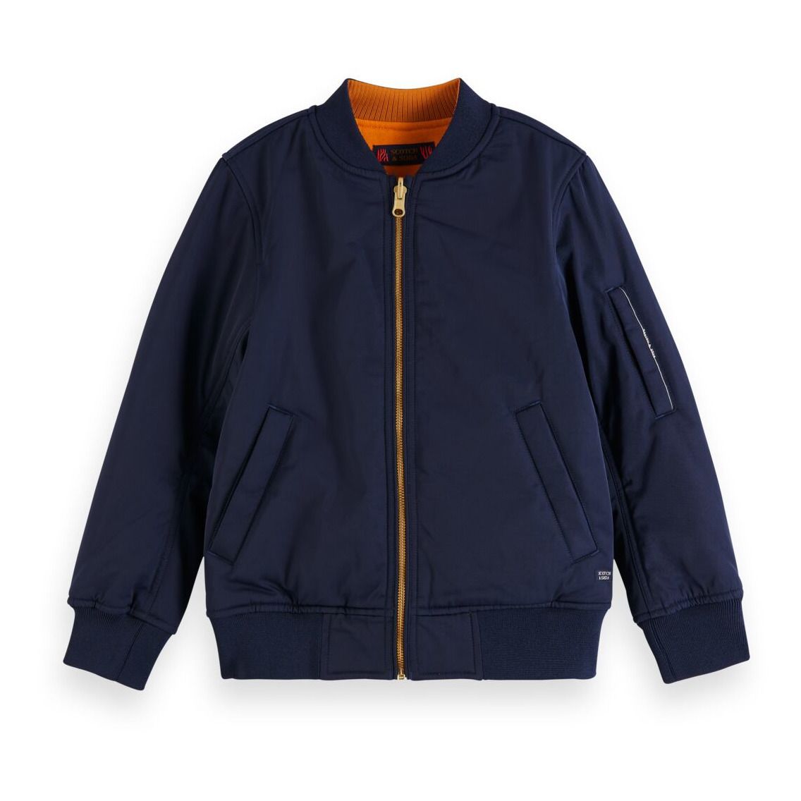 navy and white bomber jacket