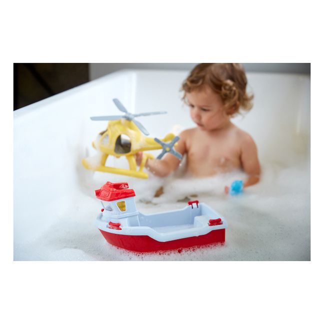 Scialuppa ed elicottero per il bagno