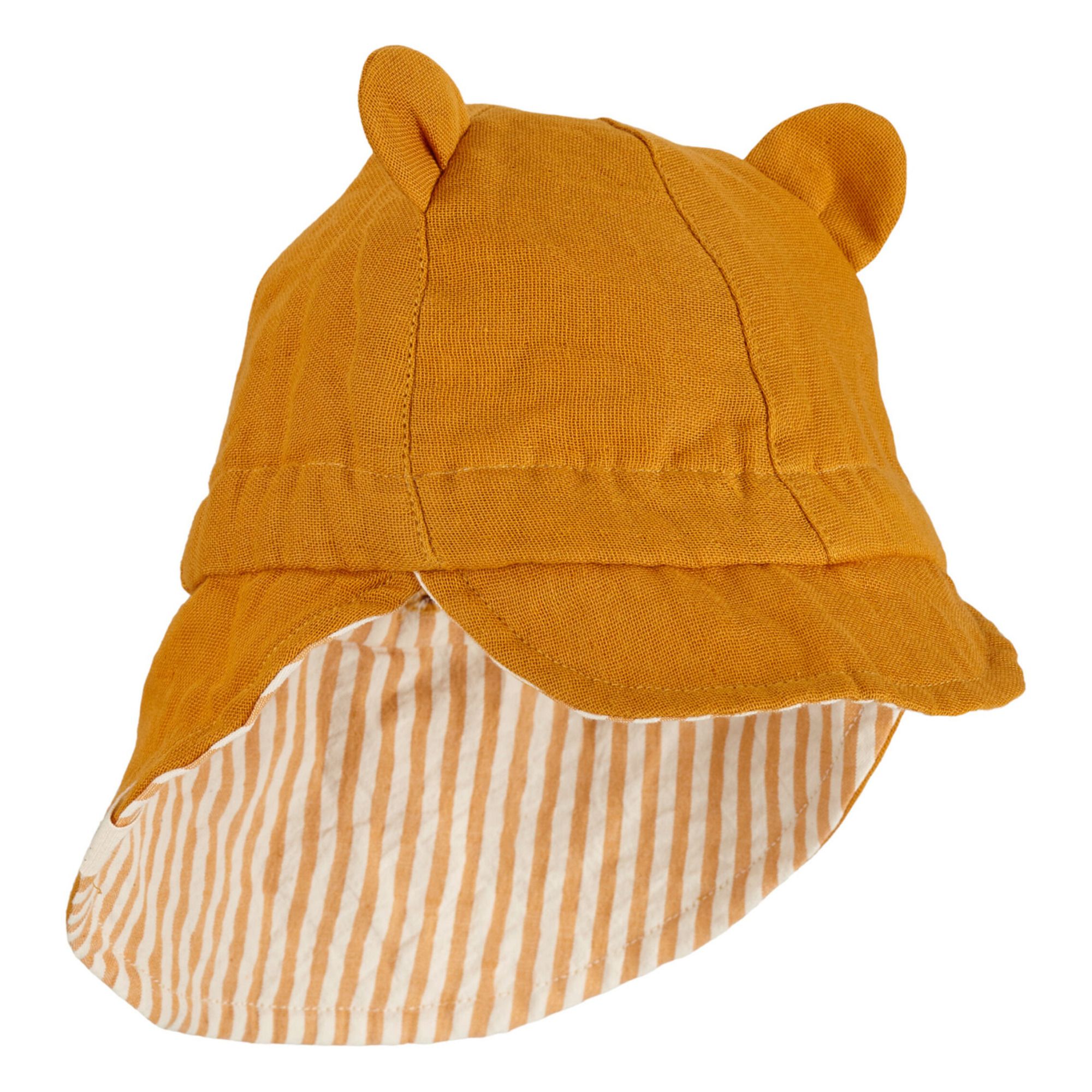 Cappello Cosmo reversibile in cotone bio Ocra Liewood Moda Bebè, Bambino