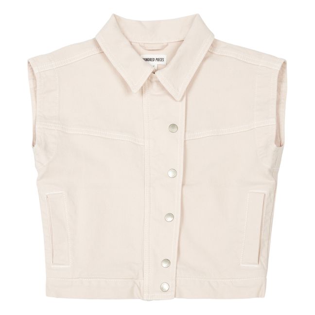 Giacca in jeans ricamata | Rosa antico
