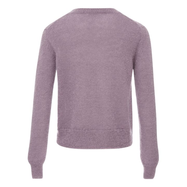 Maglione viola, pullover in mohair lavorato a mano maglione