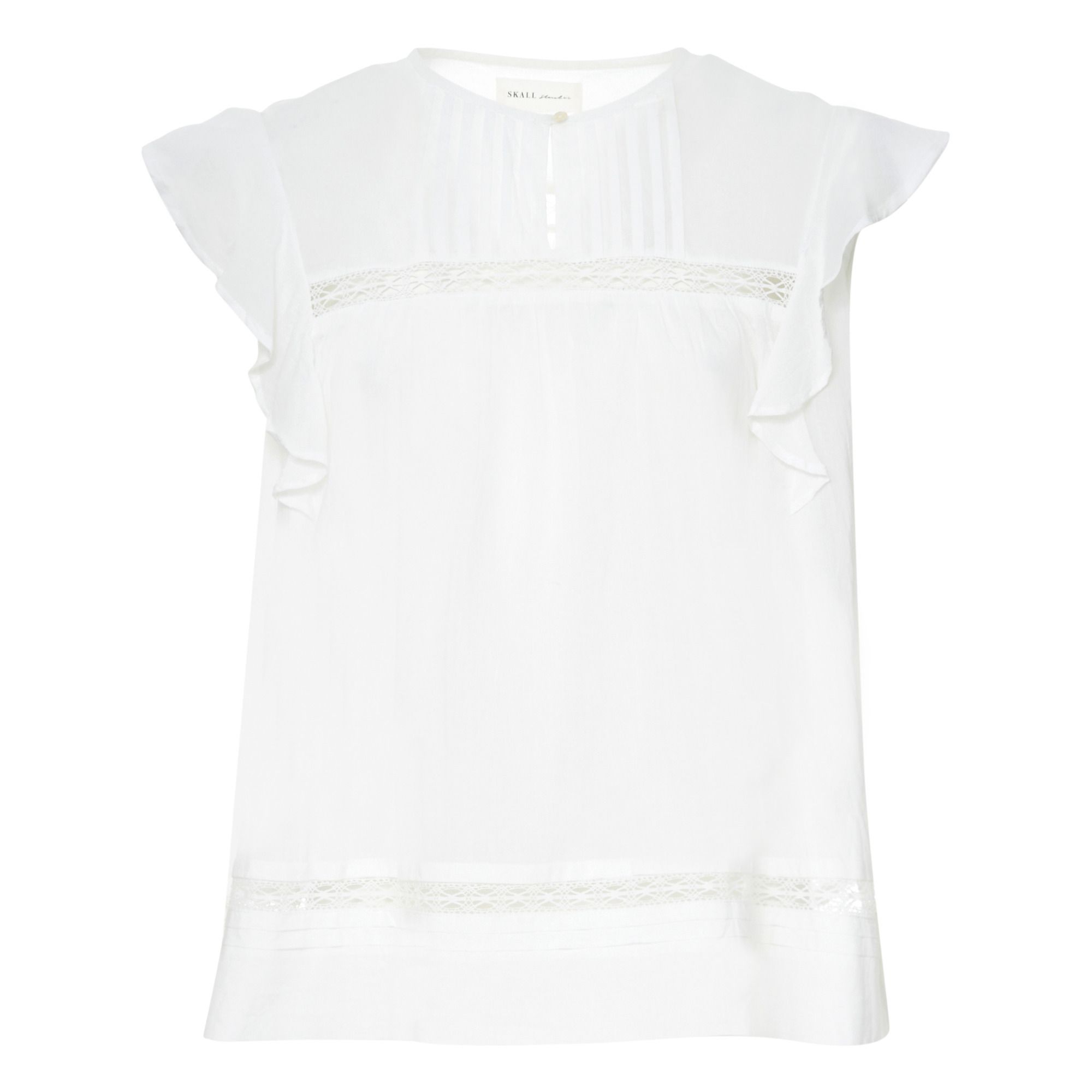 Skall Studio - Top Olive Voile de Coton Bio - Femme - Blanc optique