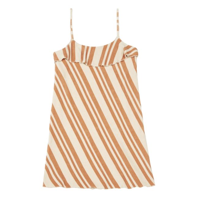 Vestido a rayas algodón orgánico | Blanco