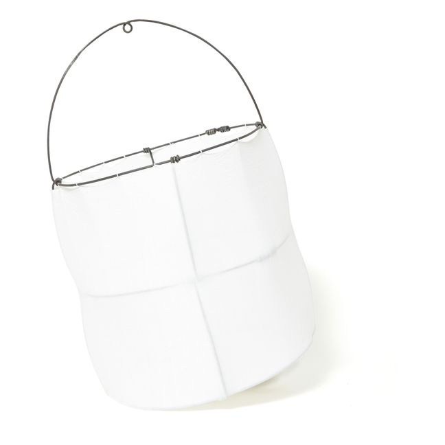 Lampada Koushi in metallo e cotone | Bianco