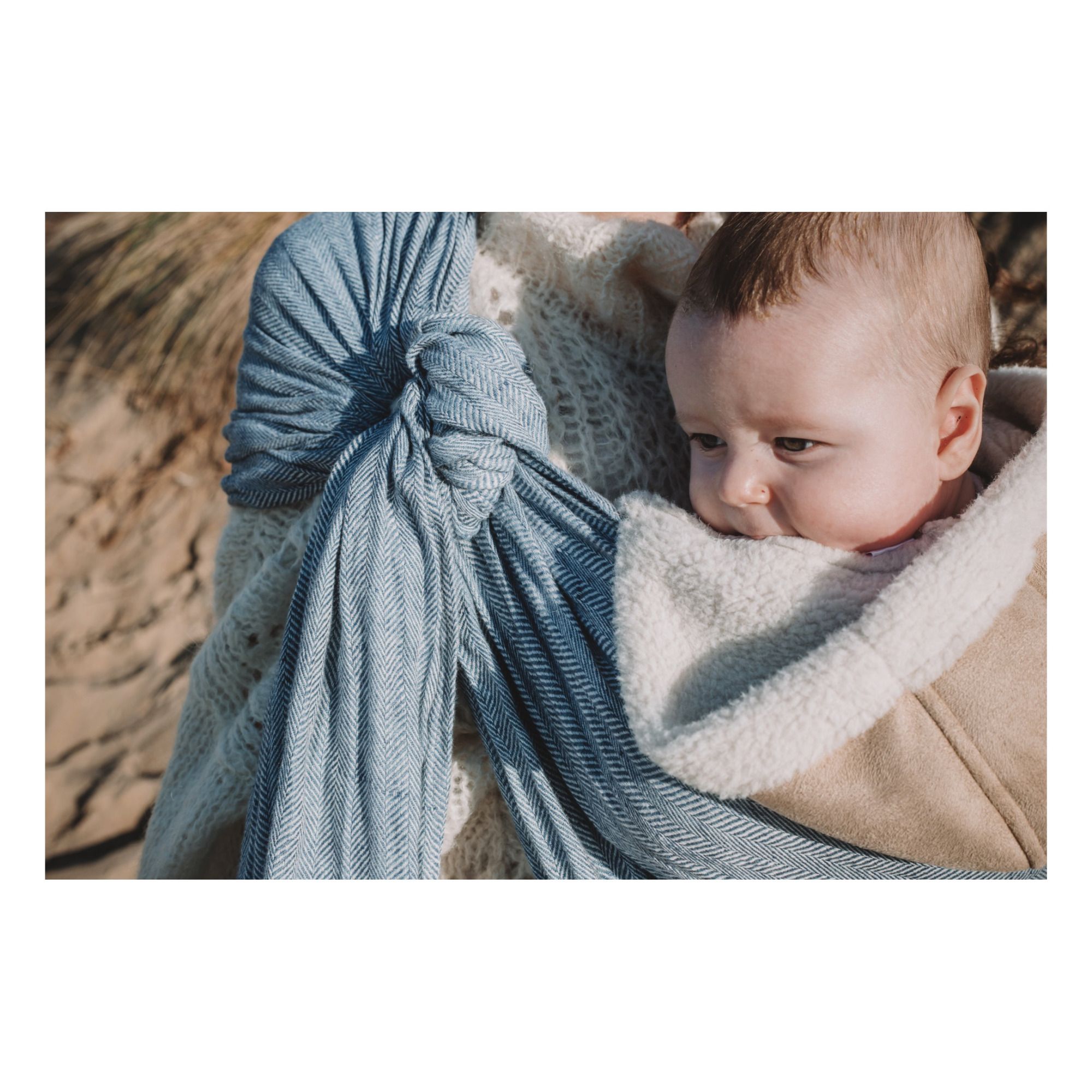 Linen Baby Wrap Grey blue- Product image n°3