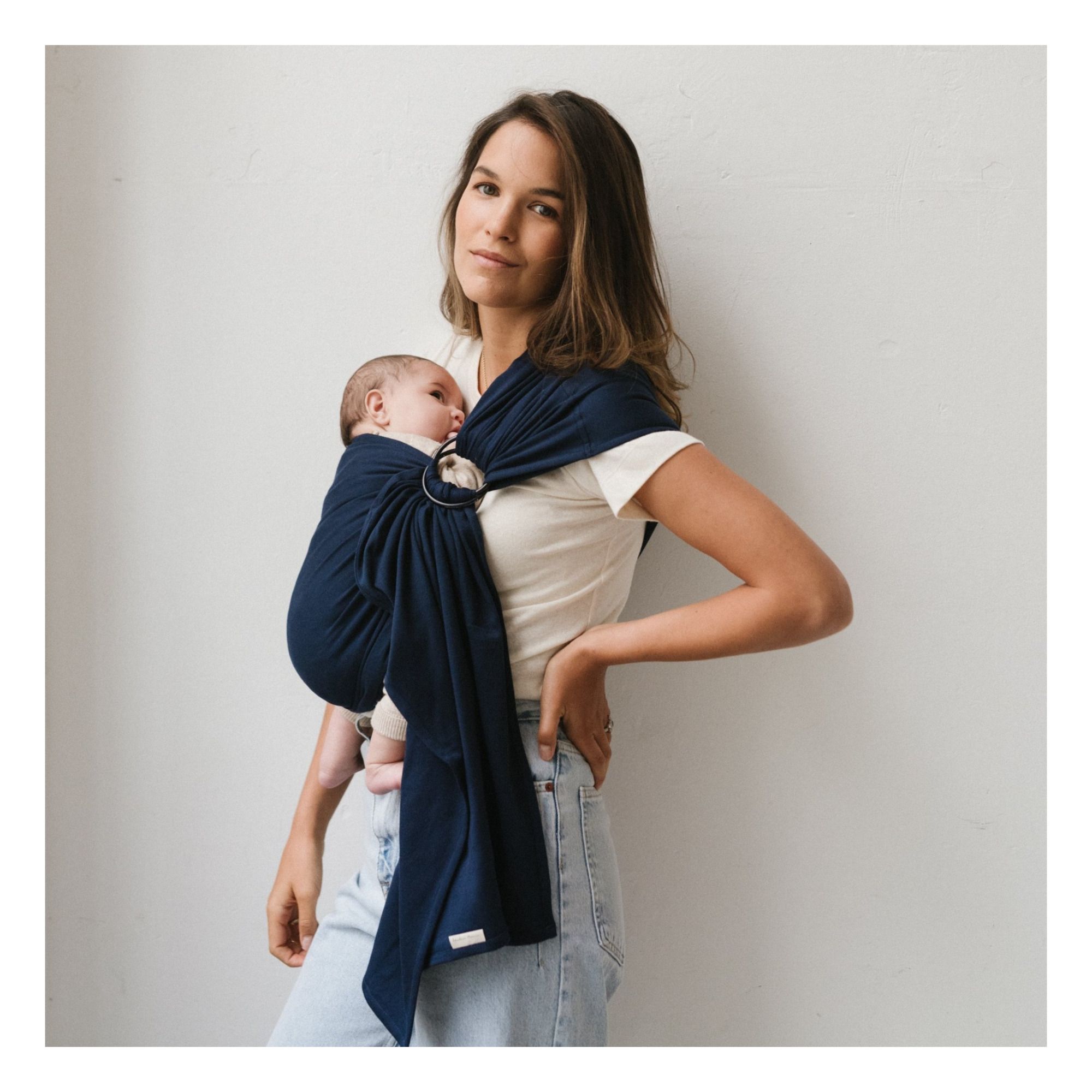 Organic Cotton Baby Wrap  Navy blue- Product image n°3