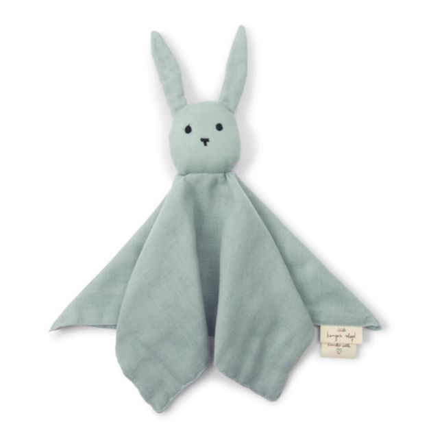 Organic Cotton Sleepy Rabbit Soft Toy Grey blue
