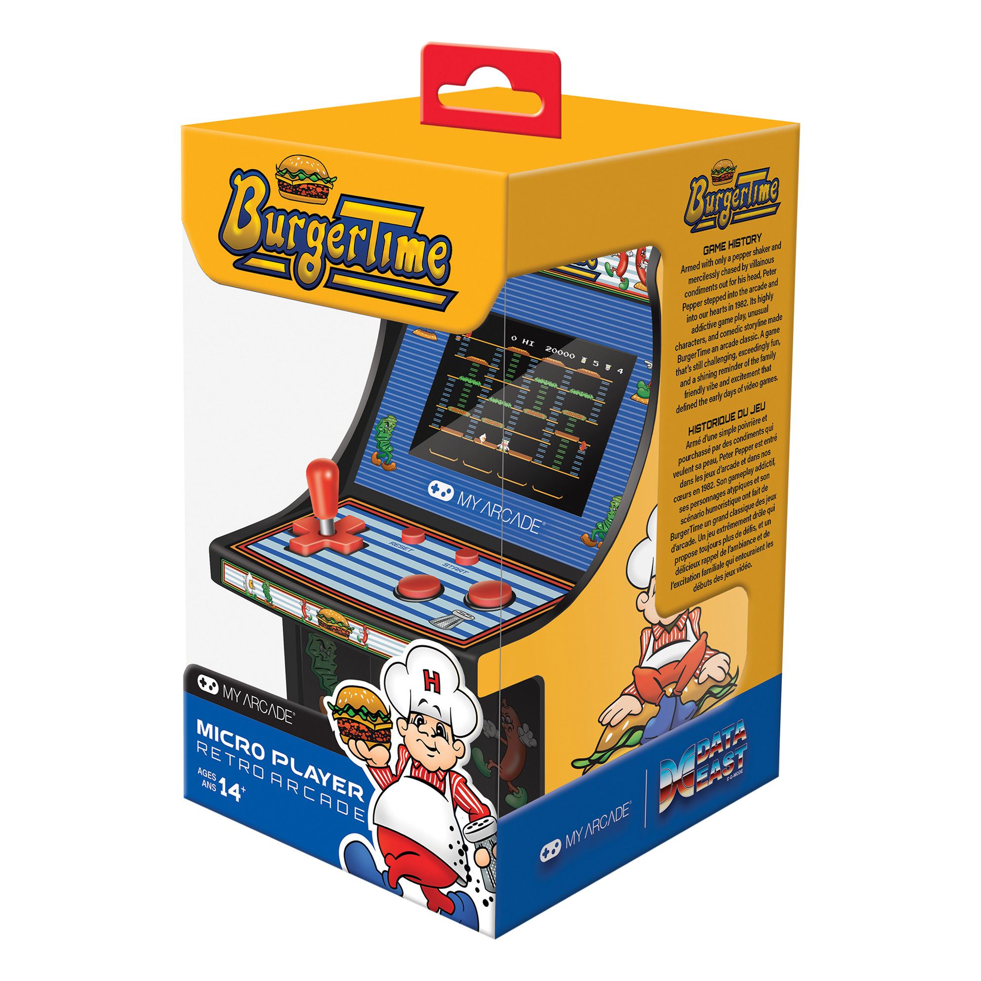 My Arcade 6" BurgerTime Retro Arcade Micro Player New In Box Mini Arcade Game 